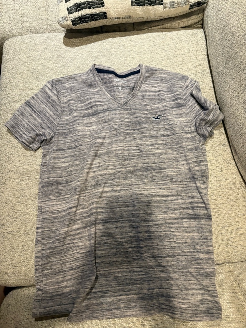Hollister Heathered Gray V-Neck Tee